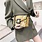 BUCKLED & CHAIN HANDLE SHOULDER SATCHEL BAG