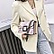 BUCKLED & CHAIN HANDLE SHOULDER SATCHEL BAG