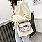 BUCKLED & CHAIN HANDLE SHOULDER SATCHEL BAG