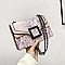 BUCKLED & CHAIN HANDLE SHOULDER SATCHEL BAG