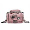 Letter & Lip Patch Design Novelty Satchel