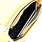 Buckle Saddle Woven Straw Mixed-Material Shoulder Bag