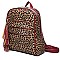 3 in 1 Leopard Tri-Zip Back Pack Clutch Set