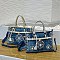 Women’s Blue Denim Rhinestones Handbags with Lock