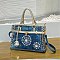 Women’s Blue Denim Rhinestones Handbags with Lock