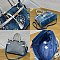 Women’s Blue Denim Rhinestones Handbags with Lock