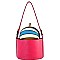 ACCORDION KISS-LOCK BUCKET SATCHEL
