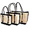 3IN1 NATURAL FIBER WOVEN SHOPPER SET