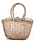 FASHION NATURAL FIBER WOVEN SHOPPER BAG