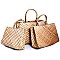 3IN1 NATURAL FIBER WOVEN TRENDY TOTE SET