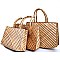 3IN1 NATURAL FIBER WOVEN TRENDY TOTE SET
