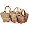 3IN1 DESIGNER CUTE NATURAL FIBER WOVEN SHOPPER SET