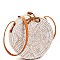 TRENDY NATURAL WOVEN ROUND CROSSBODY BAG