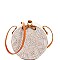 TRENDY NATURAL WOVEN ROUND CROSSBODY BAG
