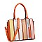 2-Way Tassel Accent Color Block Patchwork Satchel