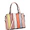 2-Way Tassel Accent Color Block Patchwork Satchel