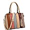 2-Way Tassel Accent Color Block Patchwork Satchel