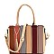 2-Way Tassel Accent Color Block Patchwork Satchel