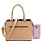 2-Way Tassel Accent Color Block Patchwork Satchel