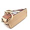 2-Way Tassel Accent Color Block Patchwork Satchel