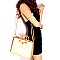 3-Compartment Tweed Print Satchel Wallet SET