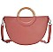 SEMI CIRCLE MODERN SATCHEL WITH LONG STRAP