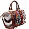 Stylish Aztec & Stripe Print Boston Satchel MH-BGS15731