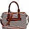 Stylish Aztec & Stripe Print Boston Satchel MH-BGS15731