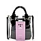 2 in 1 Transparent Hardware Accent Medium Satchel