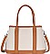 LONG STRAP TWO TONE SATCHEL