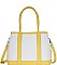 LONG STRAP TWO TONE SATCHEL