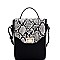 Small 2-Way Snake Print Turn-Lock Accent Satchel