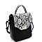 Small 2-Way Snake Print Turn-Lock Accent Satchel