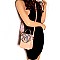 Small 2-Way Snake Print Turn-Lock Accent Satchel