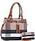 2 IN 1 CHECK AND TASSEL ACCENT SATCHEL WITH WALLET