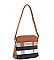 FASHION SMOOTH TASSEL PLAID CHECKERED DESIGN CROSSBODY BAG