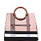 Plaid Checker Wooden Handle Print Satchel