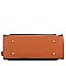 Plaid Checker Wooden Handle Print Satchel