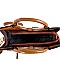 Plaid Checker Wooden Handle Print Satchel