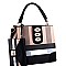 Trendy Turn-Lock Accent Plaid Print 2 in 1 Hobo Value SET MH-BL4216S