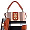 Trendy Turn-Lock Accent Plaid Print 2 in 1 Hobo Value SET MH-BL4216S