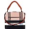 Trendy Turn-Lock Accent Plaid Print 2 in 1 Hobo Value SET MH-BL4216S