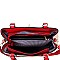 Structured Plaid Checker Print Tassel Accent Tote Wallet SET