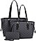 3 IN 1 TRENDY MONOGRAM TOTE & WALLET SET