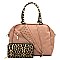 Studded Motorcycle Jacket Leopard Trim 2-in-1 Boston Bag