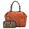 Studded Motorcycle Jacket Leopard Trim 2-in-1 Boston Bag