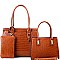 3 in 1 Crocodile Print Structured Tote Wallet SET