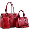 3 in 1 Crocodile Print Structured Tote Wallet SET