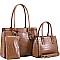 3 in 1 Crocodile Print Structured Tote Wallet SET