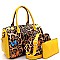 3 in 1 Butterfly Leopard Print Boston Satchel Cross Body Value SET
